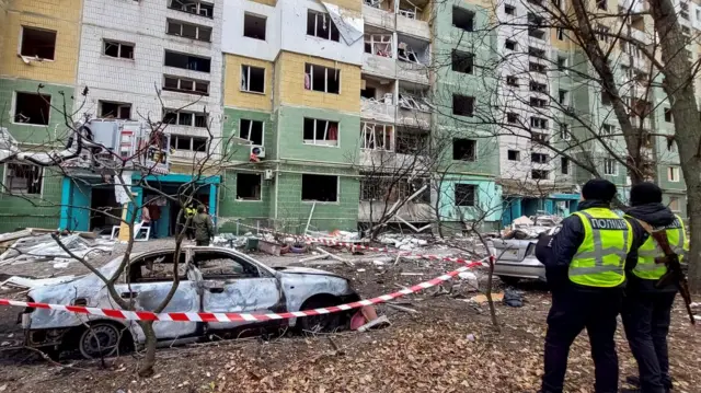 A view shows a residential building, which was damaged by a Russian missile strike, amid Russia's attack on Ukraine, in Sumy, Ukraine