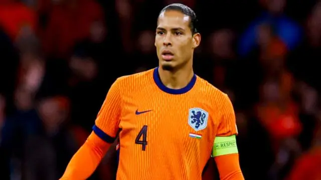 Virgil van Dijk playing for the Netherlands