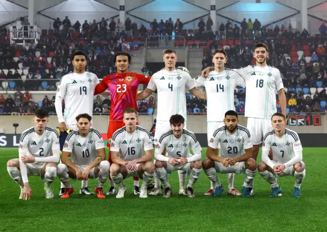 Northern Ireland's team ahead of kick off