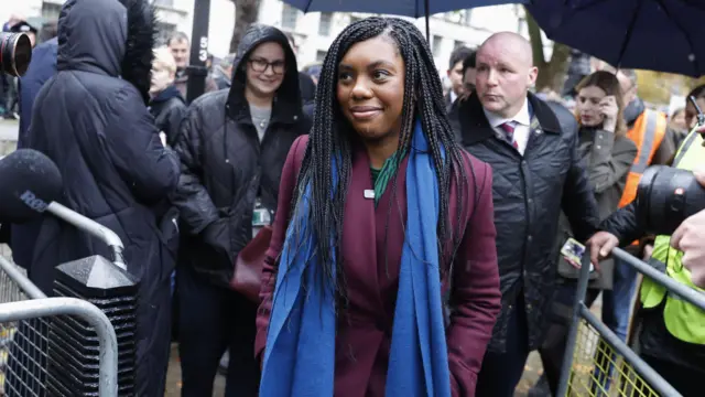 Kemi Badenoch at a farming protest in Westminster