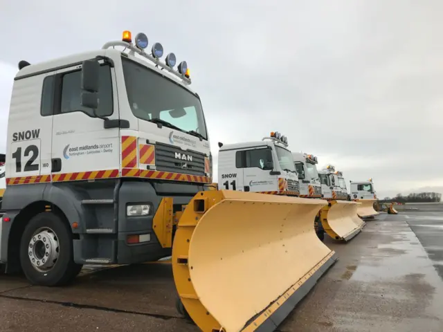 Snow ploughs at East Midlands Airport