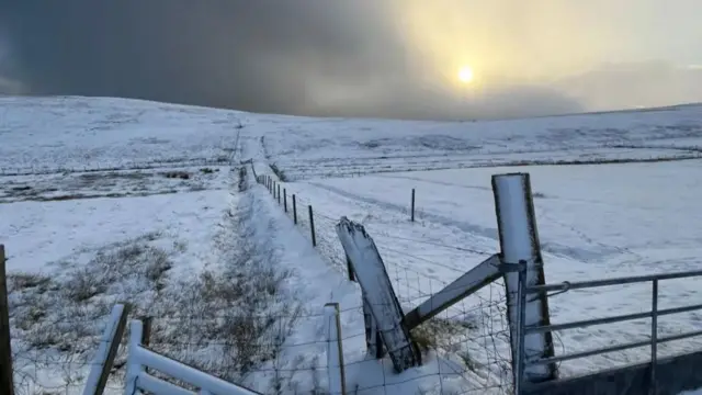 A wintry scene in Shetland