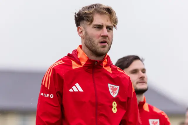 Joe Rodon in Wales training