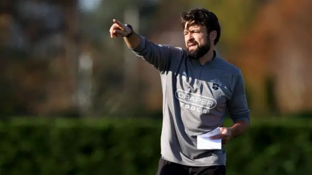 Southampton manager Russell Martin leads a training session.