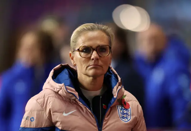 Sarina Wiegman looks on