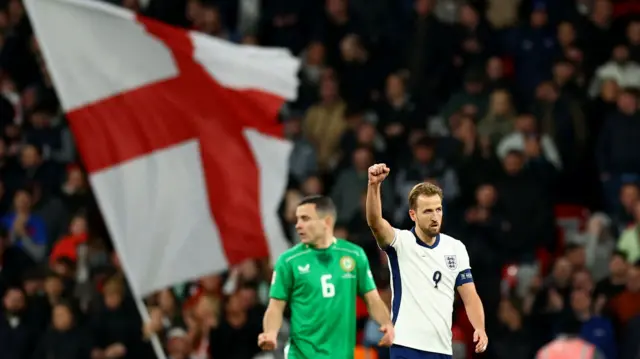 Harry Kane celebrates after scoring against Republic of Ireland.