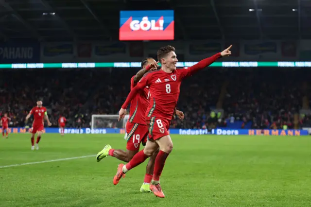 Harry Wilson celebrates