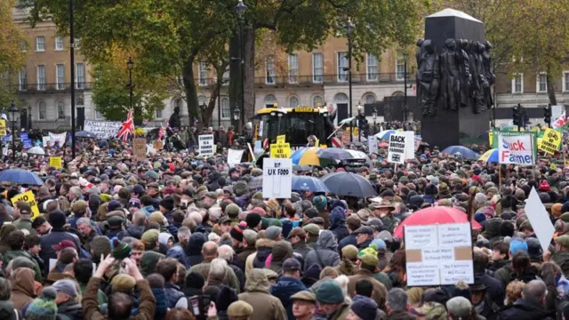 protesters in London