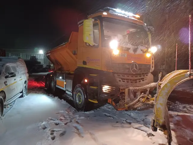 Gritter in the snow