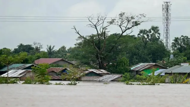 Floods in the Bago region of Myanmar