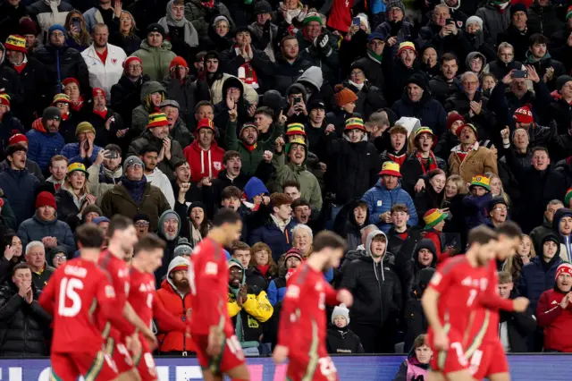 Wales players celebrate