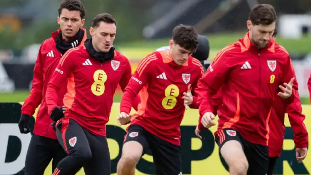 Wales players training