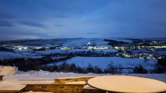 Snow covered hills taken early morning in Rossendale, Lancashire,