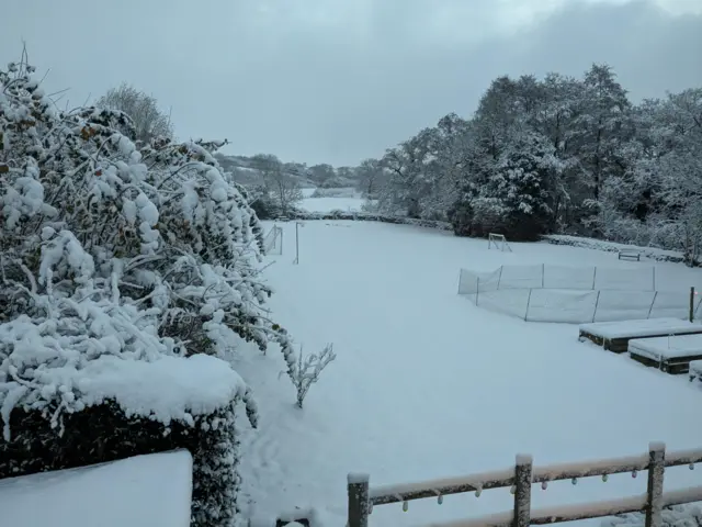 Snow in Tansley, Derbyshire