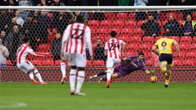 Tom Cannon converts from the spot against Derby