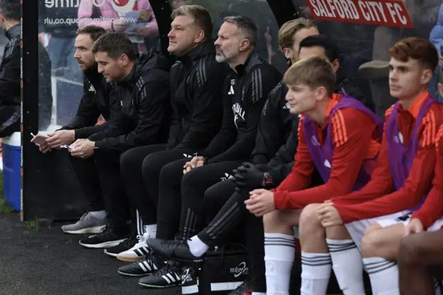 Ryan Giggs on Salford City bench