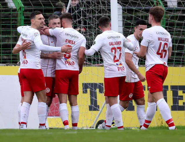 Larne celebrate goal