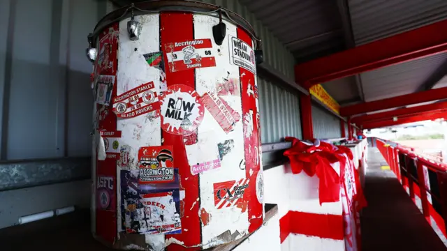 Accrington's supporters drum