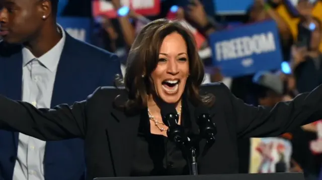 Kamala Harris at Wisconsin State Fair Park Exposition Center in West Allis, Wisconsin