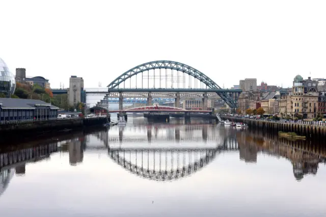 General view of the Tyne Bridge in Newcastle