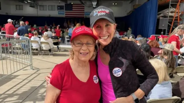 Judy Ellenbecker, 85, and Regina Formentin, 62, at Trump rally in Arizona