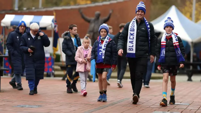 Blackburn fans arrive at Ewood Park