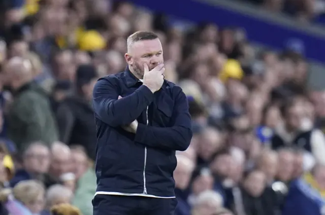 Plymouth boss Wayne Rooney with his hands over his mnouth