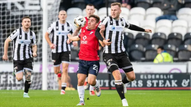 Ross County's Josh Nisbet and St Mirren's James Scott