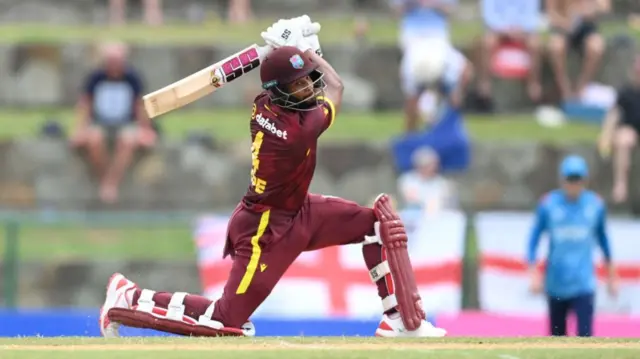 Shai Hope of the West Indies bats