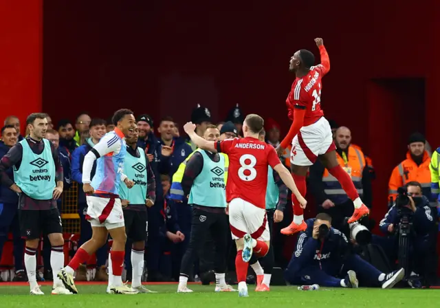 Nottingham Forest's Callum Hudson-Odoi celebrates