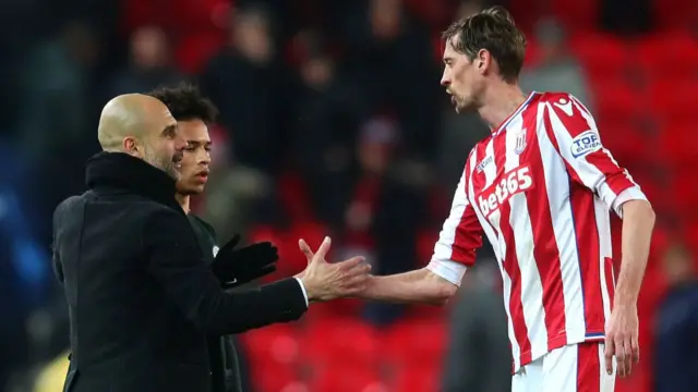 Pep Guardiola and Peter Crouch