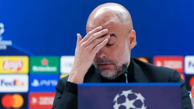 Pep Guardiola looking tired