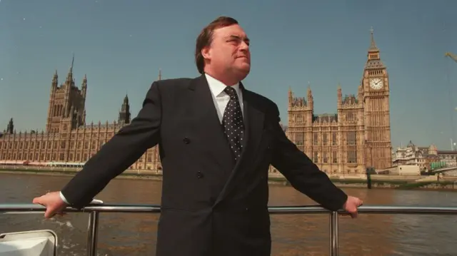 John Prescott at the opening of the Bankside Pier in Southwark, south London, in 1998