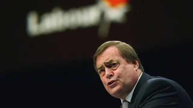 Deputy Prime Minister John Prescott gives a speech at The Labour Party Annual Conference on September 29, 2003 in Bournemouth, England