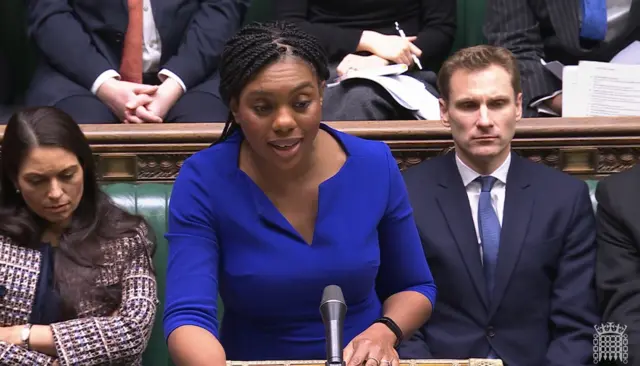 Screen grab of Conservative Party leader Kemi Badenoch responds after Prime Minister Sir Keir Starmer gave a statement to MPs in the House of Commons