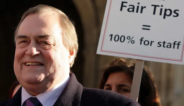 John Prescott was a trade union activist - here he is pictured with waiters and waitresses with the Unite union in 2009