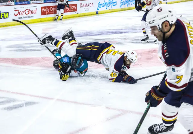 Second period action at the SSE Arena in Belfast