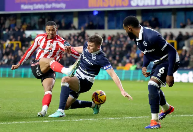 Sunderland's Wilson Isidor attempts a shot on goal