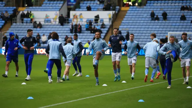 Coventry players warm up