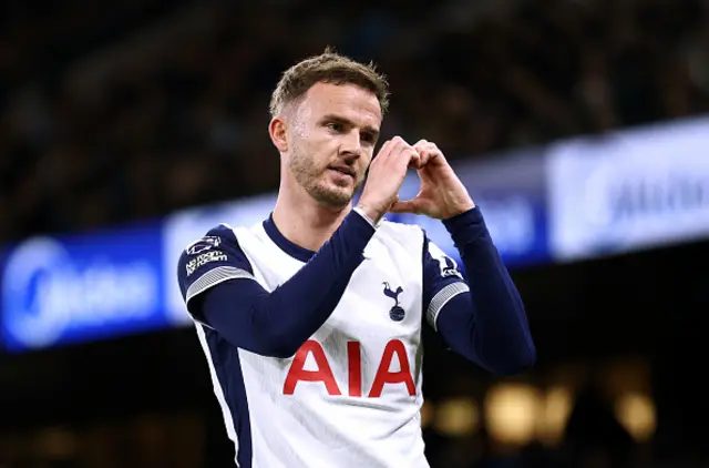 James Maddison of Tottenham Hotspur celebrates