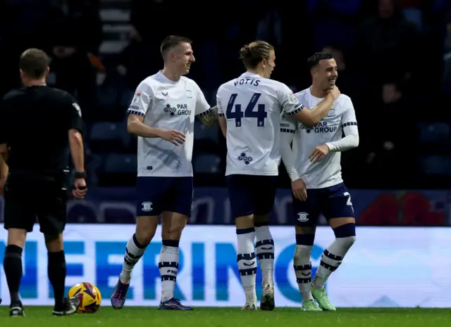 Preston North End's Sam Greenwood (right) celebrates