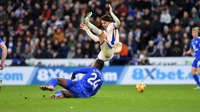 Boubakary Soumare of Leicester City with João Félix