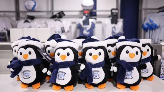 Preston penguins in the club shop