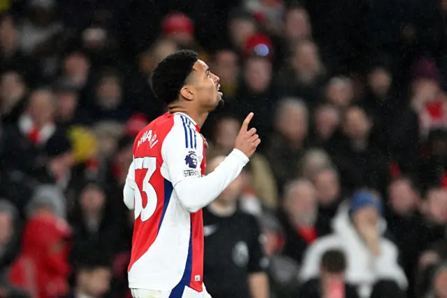 Ethan Nwaneri of Arsenal celebrates scoring