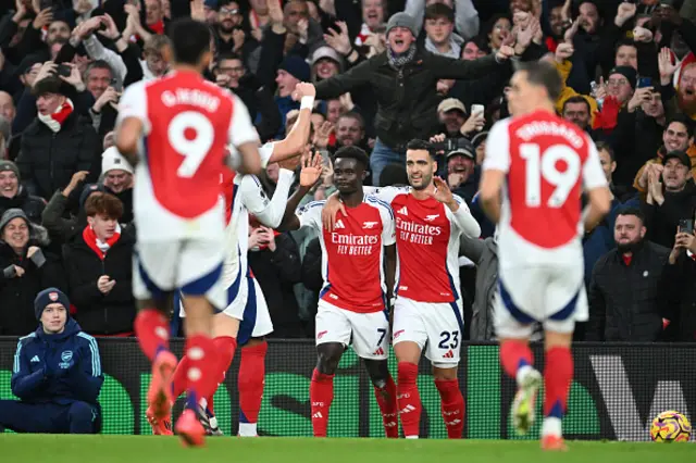 Bukayo Saka of Arsenal celebrates