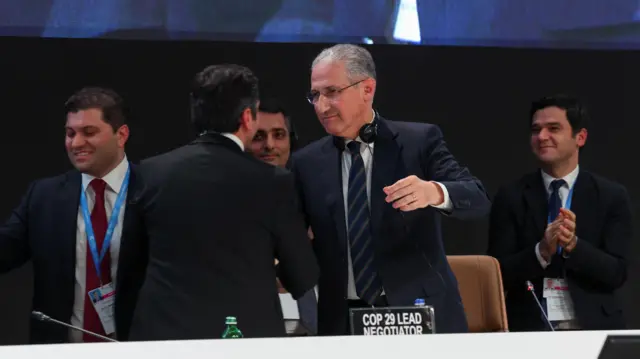 COP29 President Mukhtar Babayev attends a closing plenary session at the UN Climate Change Conference COP29 in Baku