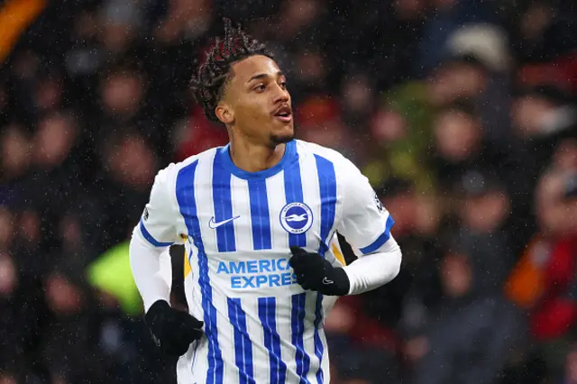 Joao Pedro of Brighton & Hove Albion celebrates