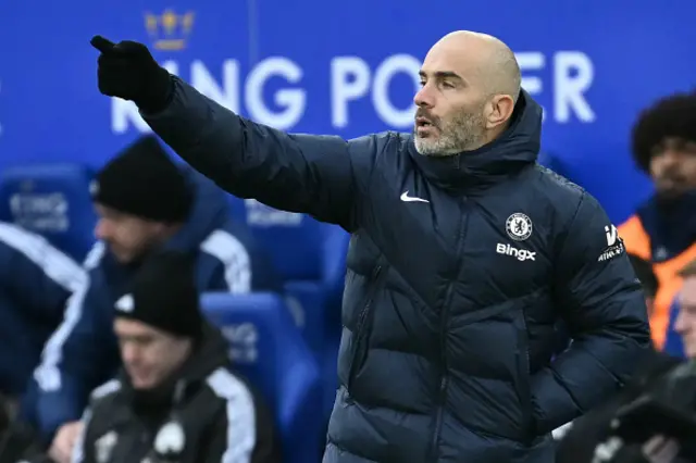 Enzo Maresca gestures on the touchline