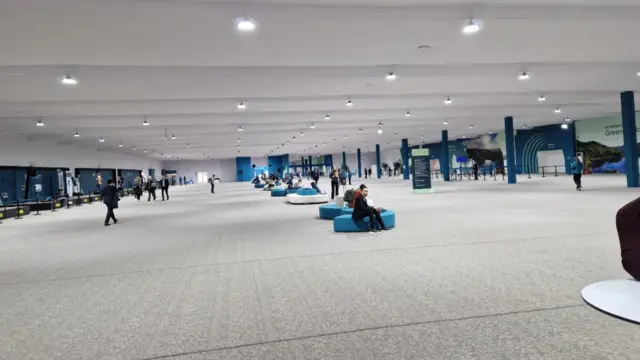 An empty conference hallway