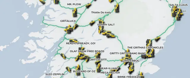 Gritters with funny names across Scotland